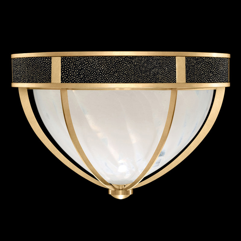 Plafonnier encastré rond 18,75 po Mirage, Feuille d'or standard / laiton, Chevalier noir