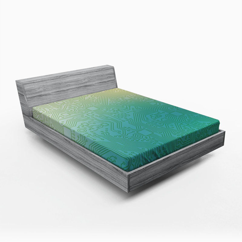 Abstract Microfiber Fitted Sheet, Full/Double Fitted Sheet