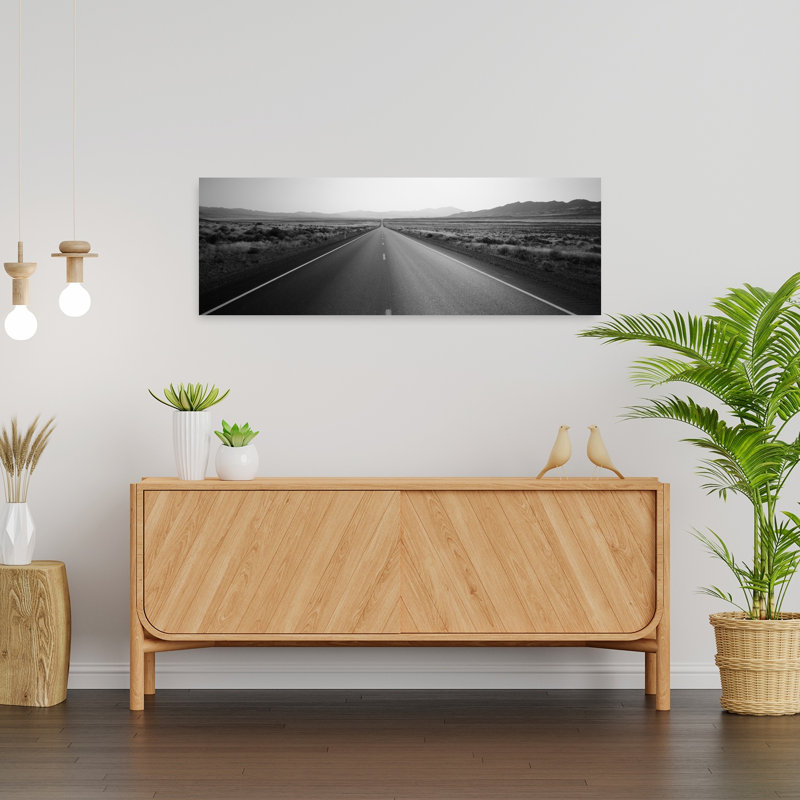 Desert Road Nevada USA 1 Piece Wrapped Canvas Panoramic Wall Art, 30.48 cm H x 91.44 cm W