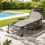 Méridiennes de patio réglables, chaise longue d'extérieur portative en acier