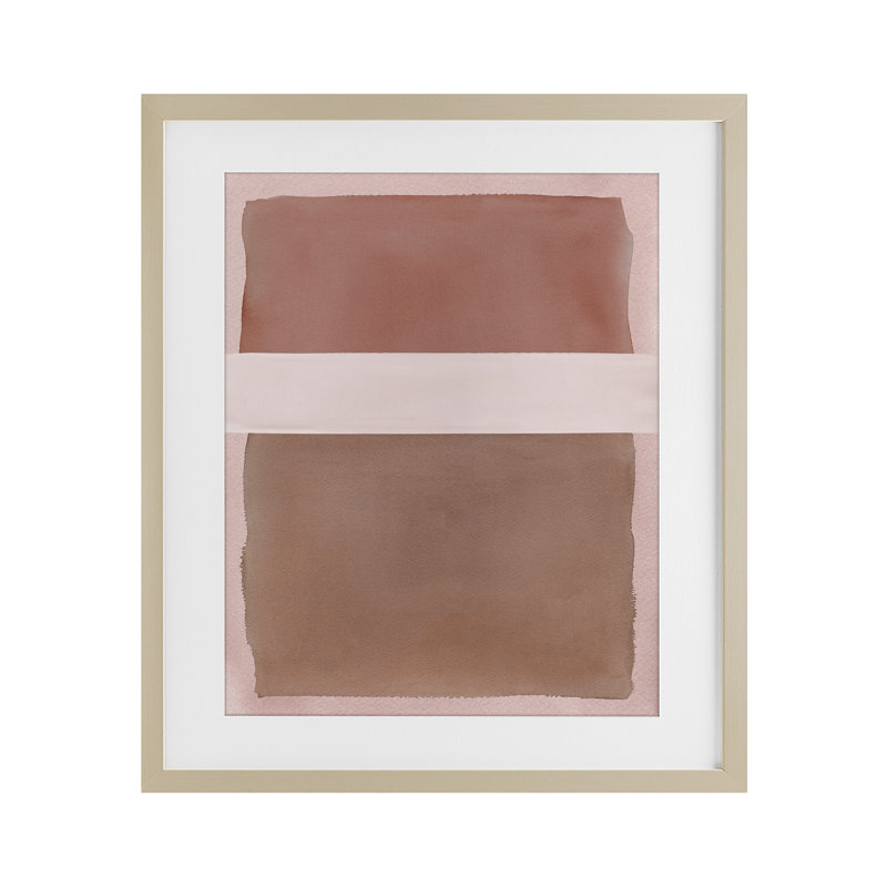 «Fun with Pink and Tan», impression sous verre encadrée, design par Nina Jacobs, H 16 po x l 13 po, Cadre de récolte en pin