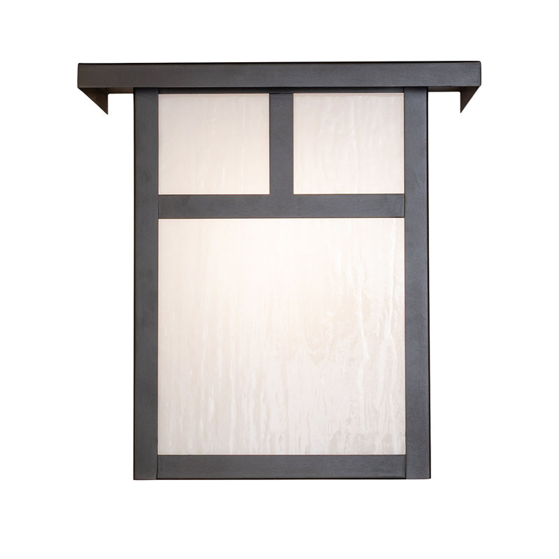 1 - Light Flush Mounted Sconce, White, Craftsman Brown