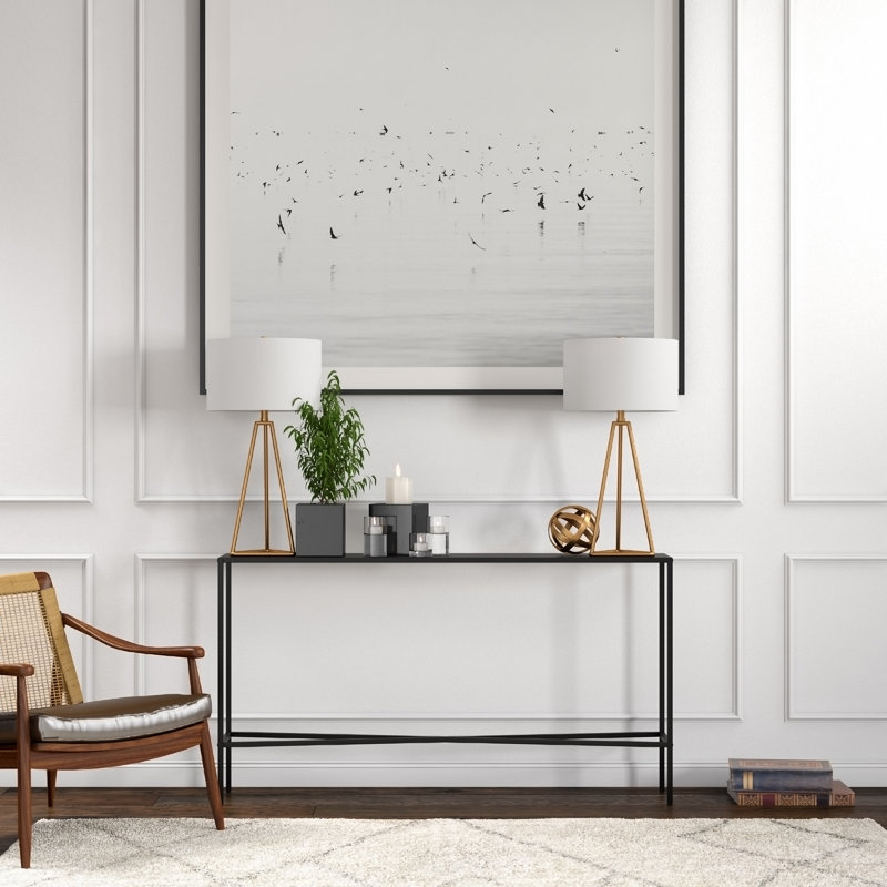 106.7cm Console Table, 76.2 H x 139.7 W x 25.4 D cm, Blackened Bronze