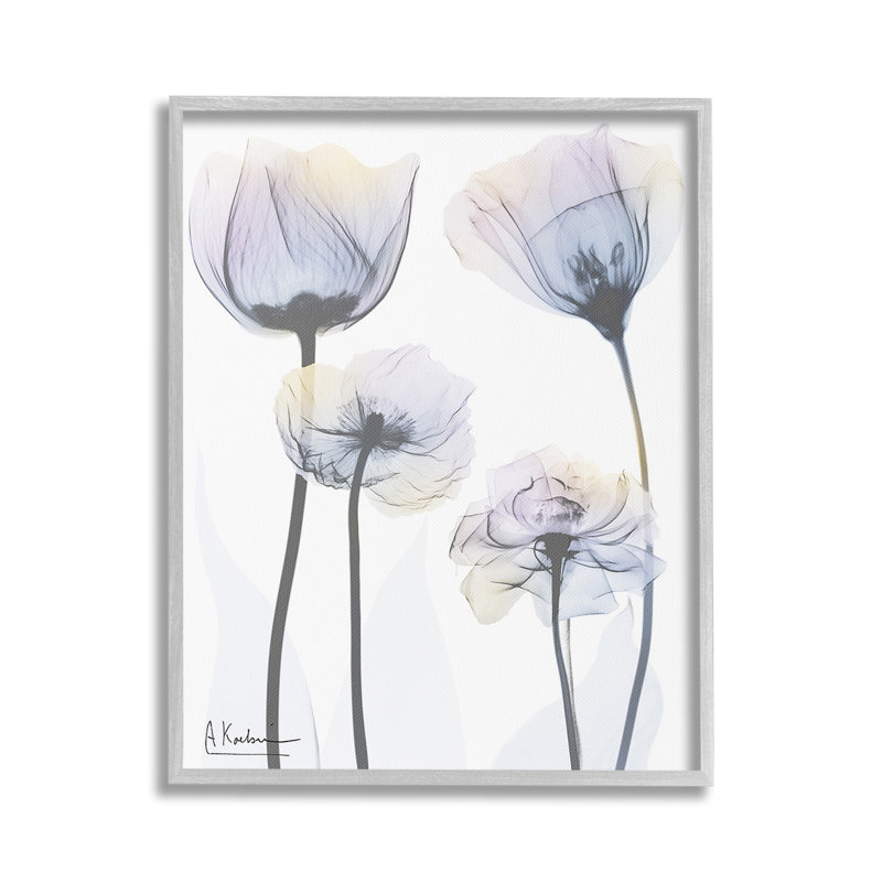 SubtleFlowerShapesGicleeArtbyAlbertKoetsier, 20" H x 16" W, Farmhouse Grey Framed Giclee