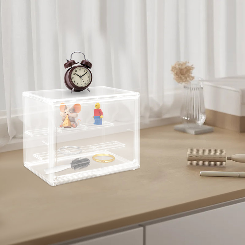 Mabilia Clear Cake Cupcake Bread Display Box Shelf 2-Tier Display Storage Container