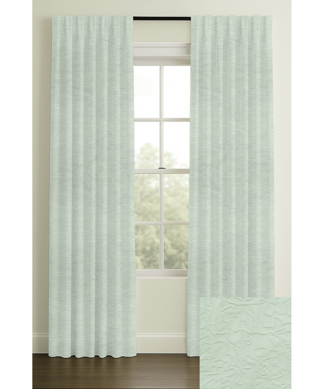 Rod Pocket/Back Tab Blackout Lining Cotton Matelesse, 33" W x 84" L, Ivory