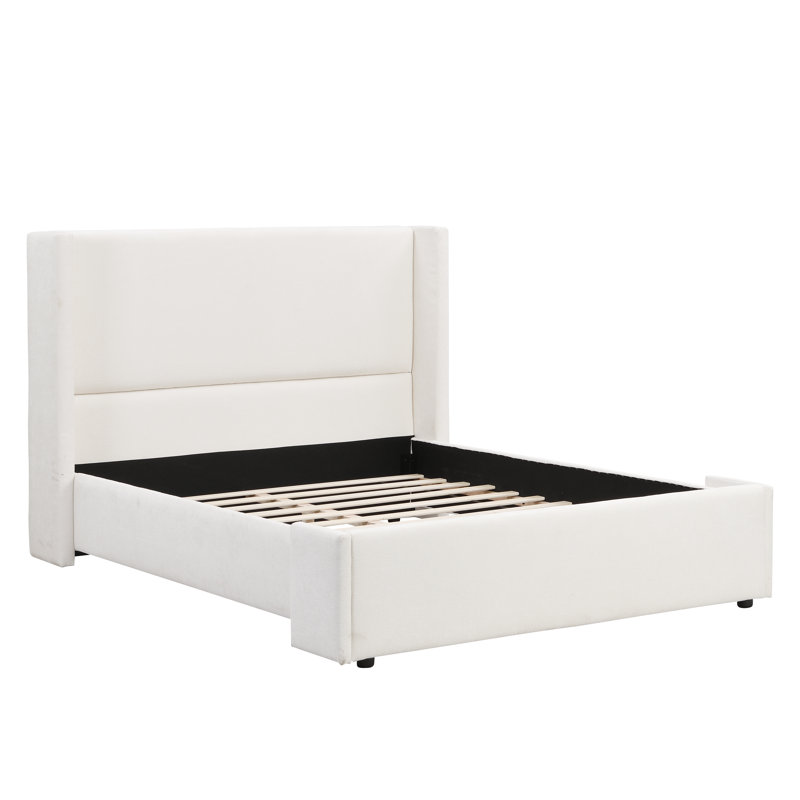 Louie Elegant Upholstered Bed With Tall Headboard, Queen