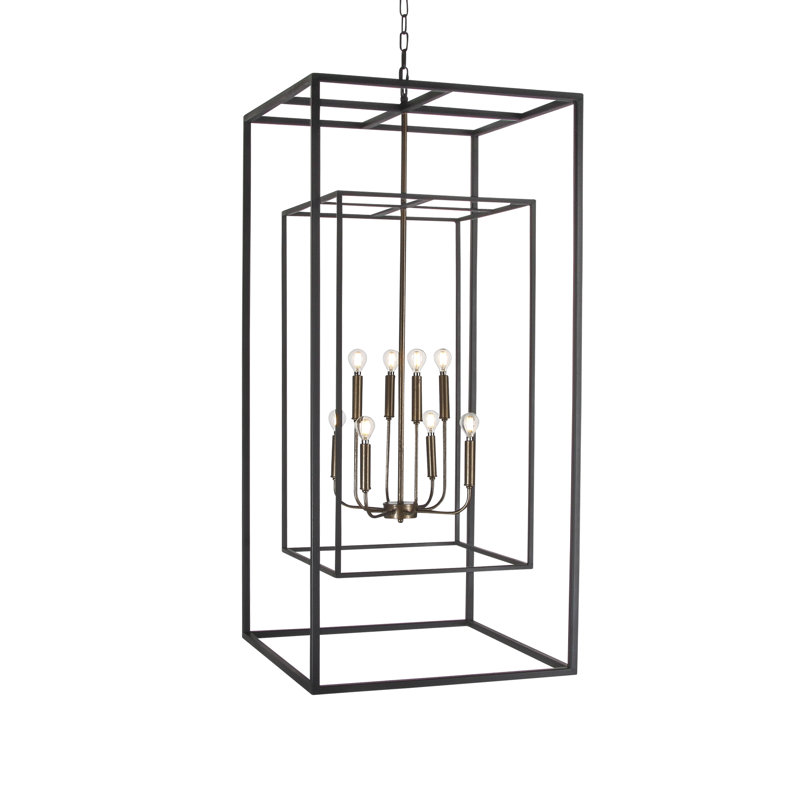 Lustre rectangulaire à 8 lumières de David