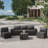 6-Piece All-Weather HDPE Rattan Outdoor Conversation Furniture Set with Cushions, Extra-Wide Armrests & Glass-Top Coffee Table-308439724
