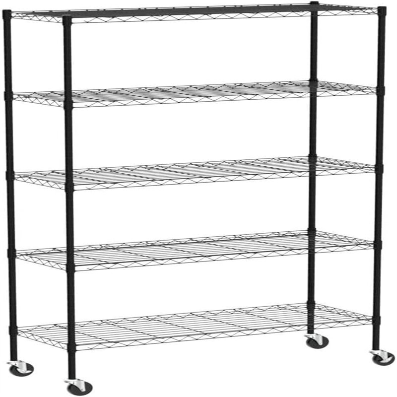 Étagère réglable à roulettes en métal l 47,99 po Nishika