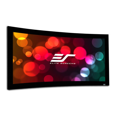 Lunette Series Acoustically Transparent 115" Diagonal, 2.35:1, Curved Fixed Frame Wall Mounted Projector Screen