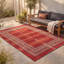 Tapis Ripple2 moderne, minimaliste, à bordure géométrique, rouge, noir, gris et blanc, antidérapant, à poils courts, pour l'intérieur et l'extérieur, adapté aux animaux domestiques, salon, chambre, salle à manger, entrée, couloir, bureau, lavable-455281945