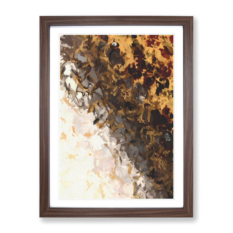 View Of The Shadows Abstract - Wall Art, 36cm H x 27cm W, Walnut Picture Frame, White
