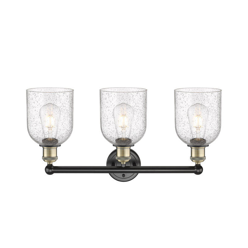 Abat-jour de salle de bain 3 lumières Edison Allysson, Bullé, Laiton antique noir