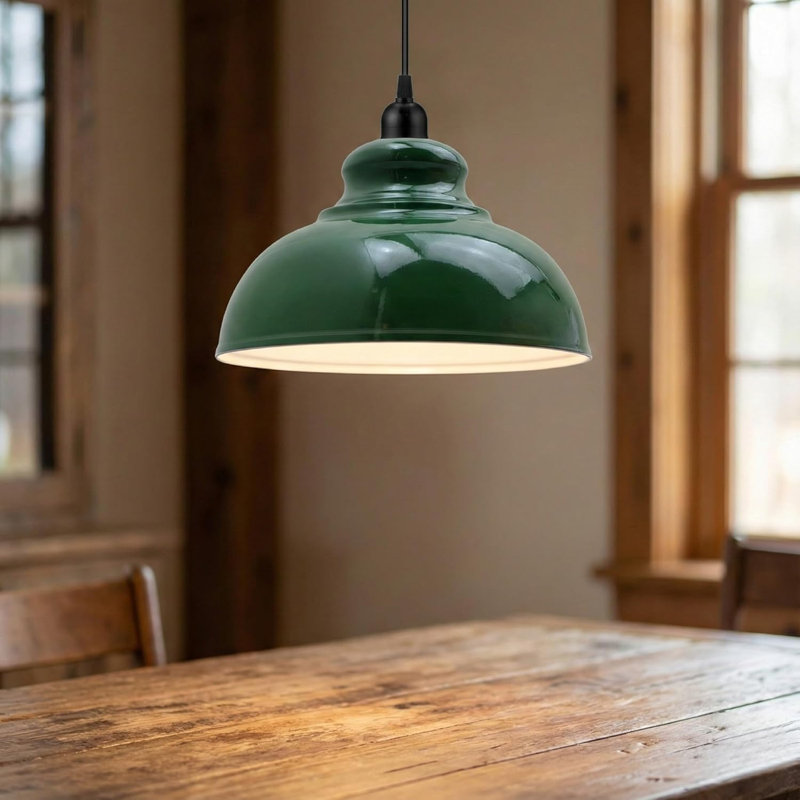 Luminaire suspendu industriel en métal avec cordon réglable Curvy, plafonnier suspendu rétro avec base E26 pour îlot de cuisine, salle à manger, éclairage café