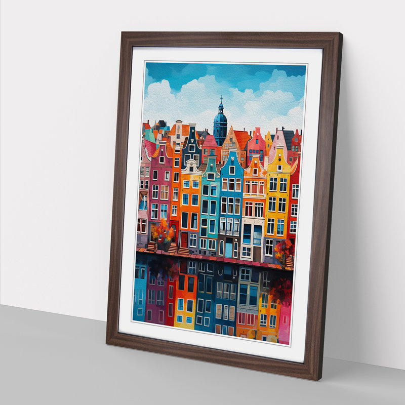 Amsterdam Colour Field No.2 - Framed Print, Walnut , 64cm H x 46cm W x 2cm D