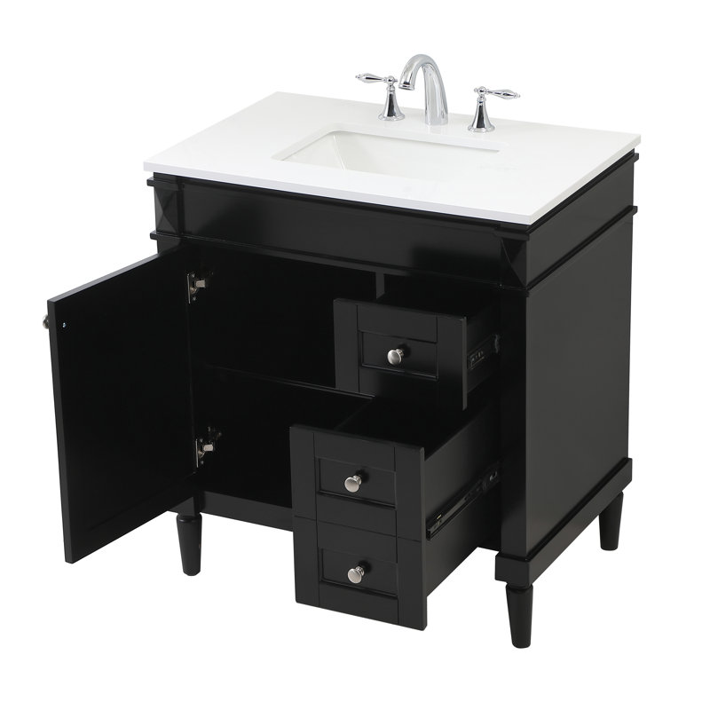 Ensemble de meuble-lavabo simple 32 po Readington, Noir