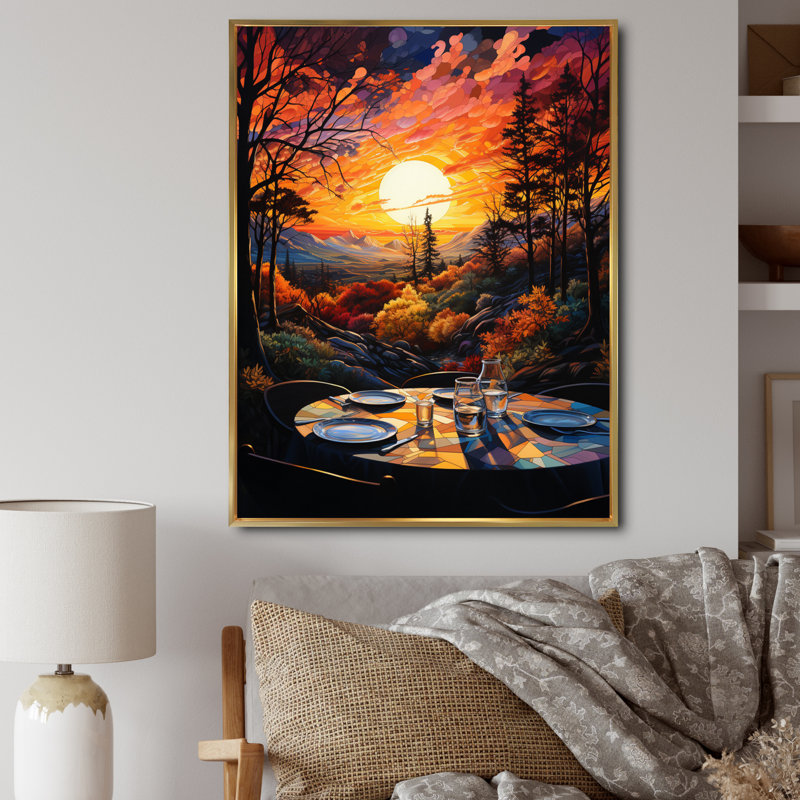Kokeno Camping Luxe and Nature - Imprimé, H 20 po x l 12 po, Cadre flottant doré