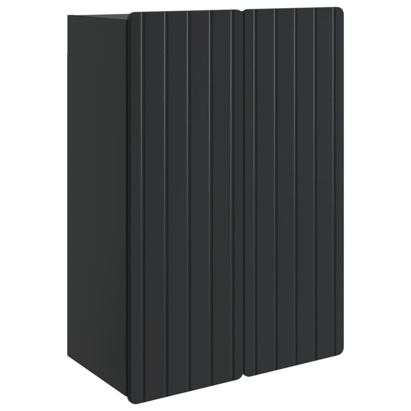  Wall-Mounted Cabinet Engineered Wood Storage Vintage Indoor Living Room, Black