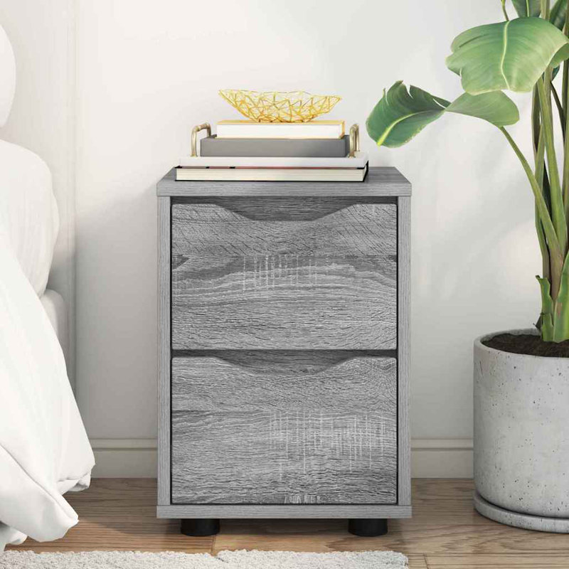30.5cm W Manufactured Wood Bedside Table, Grey Sonoma