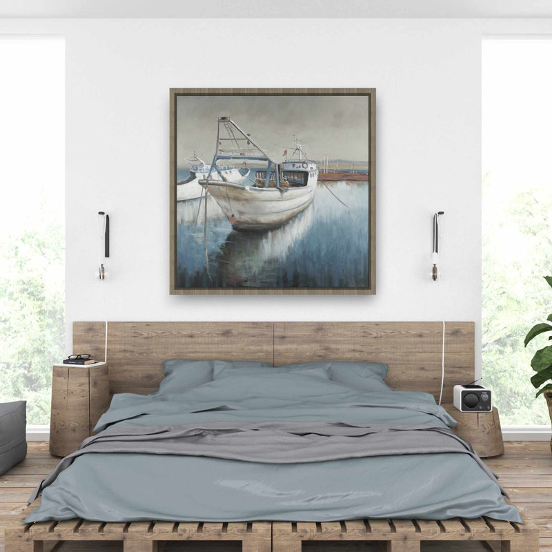 Bateau de pêche désaturé, Bleu/gris