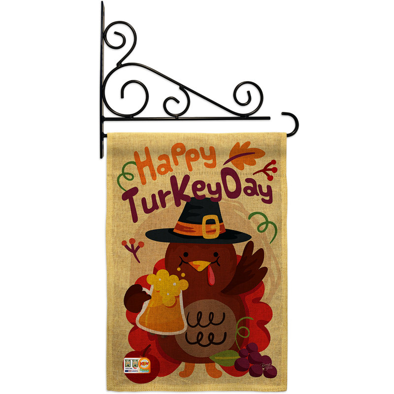 Double Sided 18.5'' H x 18.5'' W Polyester Thanksgiving Flag Set