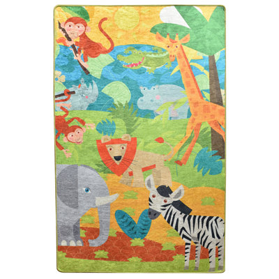 Premium Machine Washable Carpet, 4.6 x 6.2 ft, 100% Polyester, 0.2 in Pile Height | Antibacterial & Non-Slip Underside | Durable with 700 g/m² | Easy Care, Ideal for Living Room & Bedroom Décor