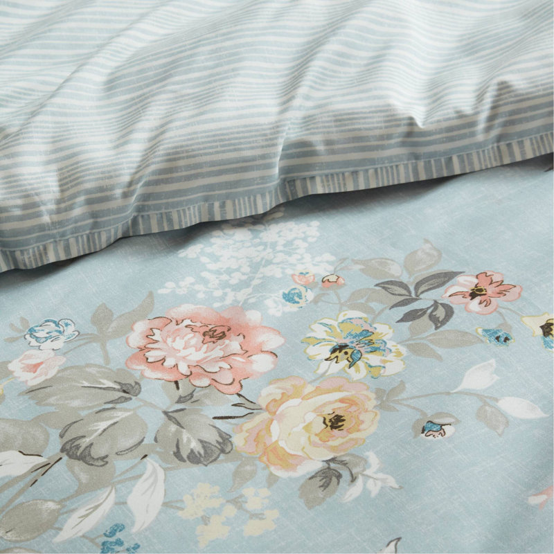 5 pièces à motif floral inspiré du vin, Bleu clair / multicolore