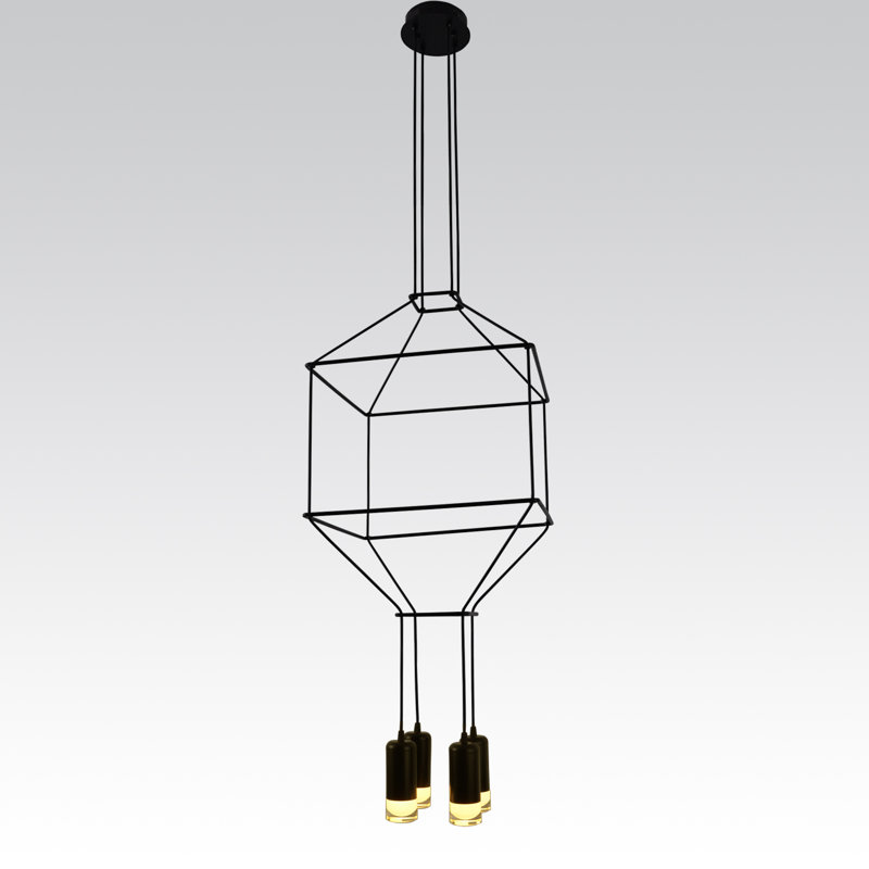 Gregoire 4-Light LED Black Geometric Chandelier