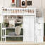 Lit mezzanine simple avec bibliothèque, tiroirs, bureau et garde-robe envoûtants - Construit pour plus de 6 ans - Combinaisons essentielles: structure stable-373127498