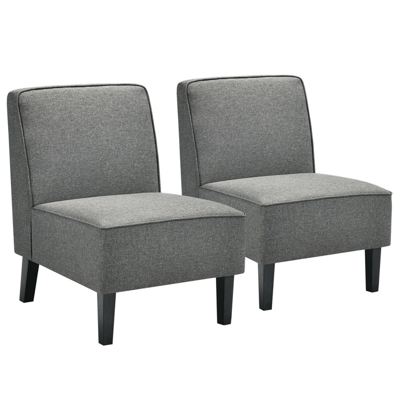 Nasi Upholstered Slipper Chair, Gray