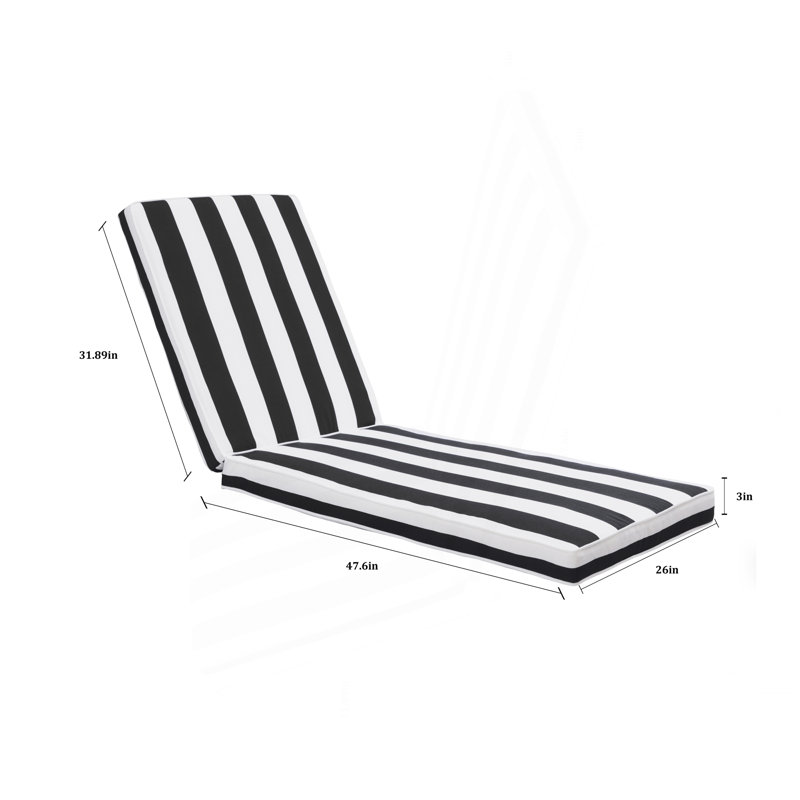 2 pièces Coussin de chaise longue pour l'extérieur