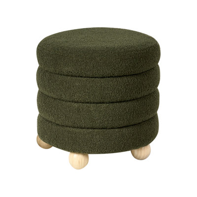 42cm Wide Round Solid Colour Pouffe Ottoman