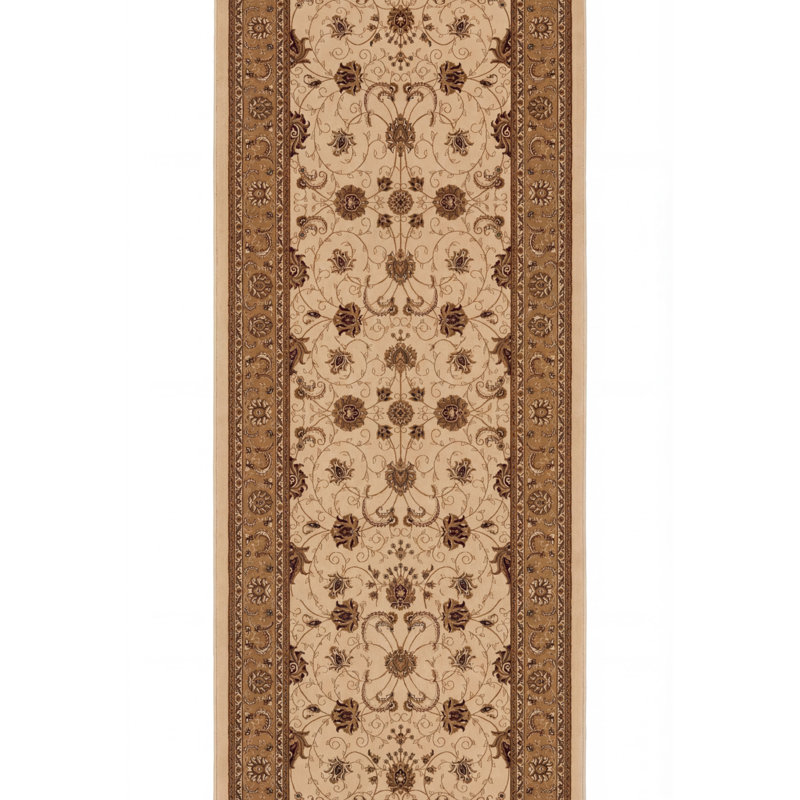 Tapis oriental crème Valerie, Tapis de couloir 2 pi x 13 pi