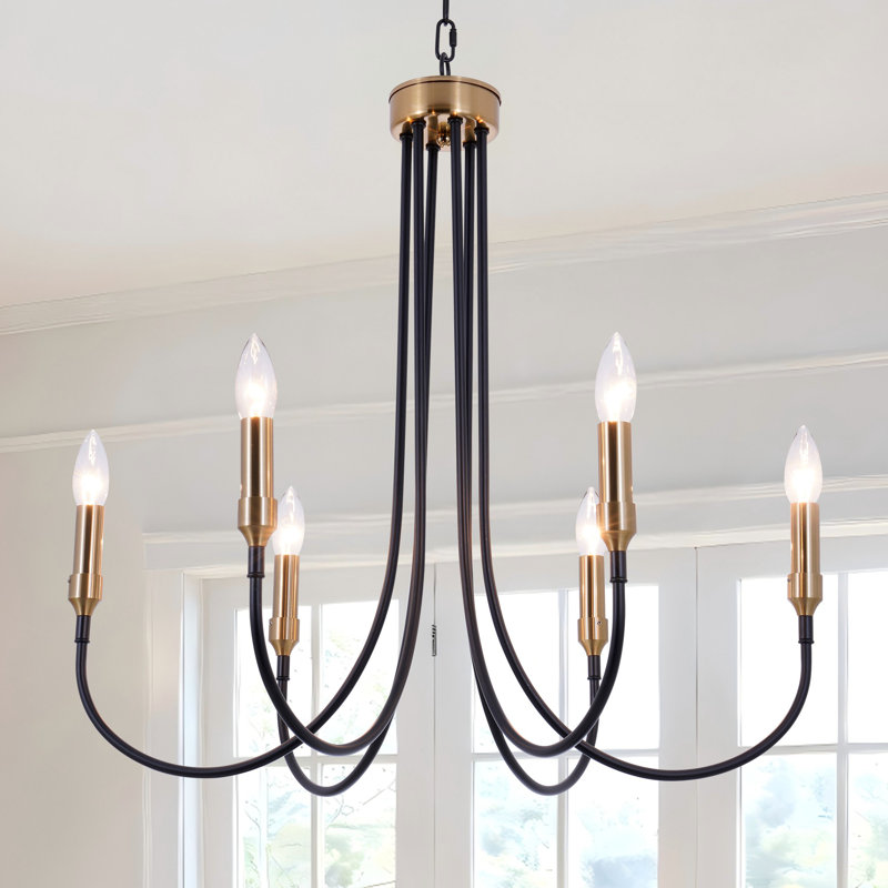 Lustre à 6 lumières de style bougie à intensité variable