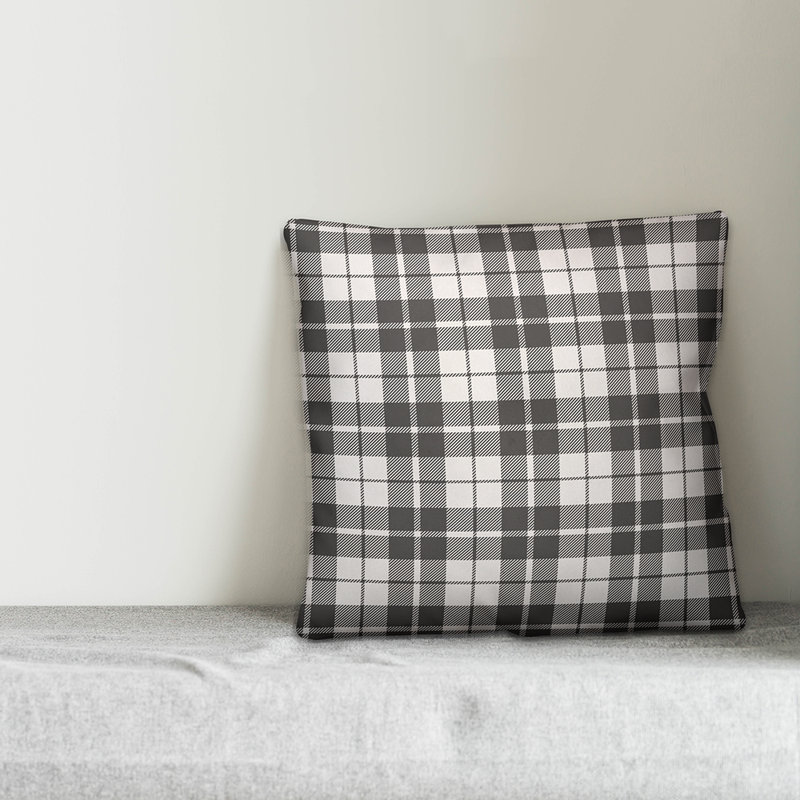 Plaid Throw Pillow, Gray