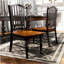 Chaise d'appoint de style transitionnel 2 pièces à pieds tournés noir et chêne antique