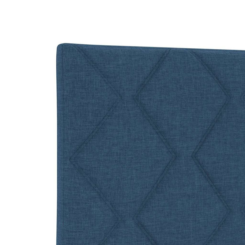  Headboard Wall-Mounted Geometric Manual Velvet, Blue, 128cm H x 90cm W x 7cm D