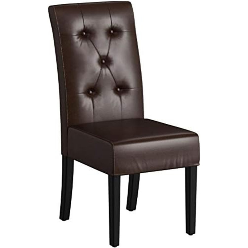 Corinne Tufted Upholstered Dining Chair, Chocolate Brown
