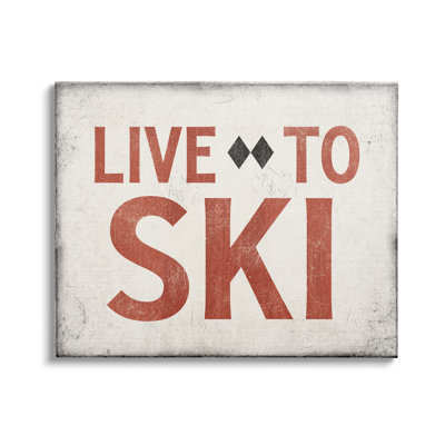 " Live To Ski Phrase Double Black Diamond Symbol " by JJ Design House LLC