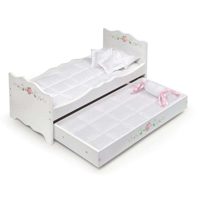 Doll Bed with Trundle and Bedding