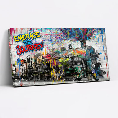 «Embrace The Journey Graffiti Train», ensemble de 1 reproduction d'art sur toile tendue