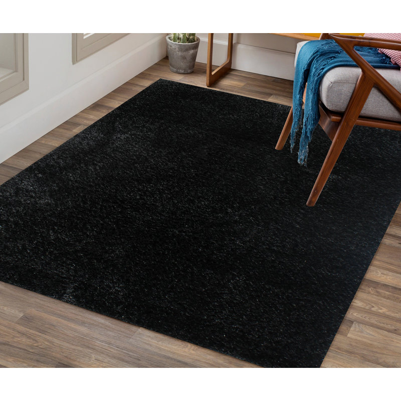 Tapis noir Feather Talisha, Rectangle 5 pi 3 po x 7 pi 2 po