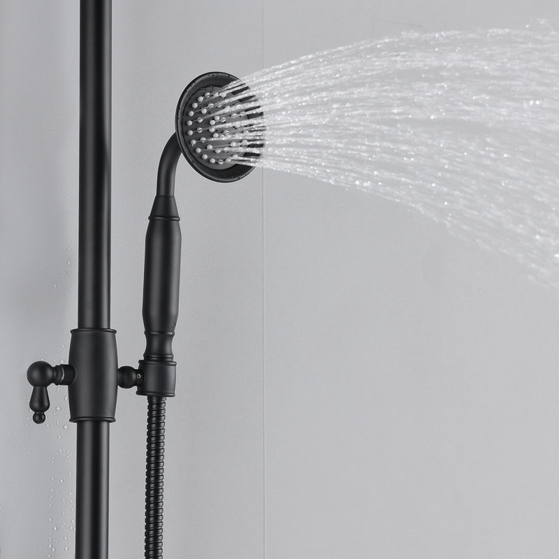 Système de douche complet, Noir mat