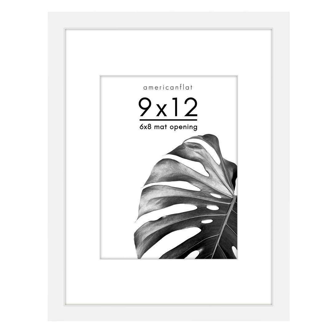 Brockley Picture Frame with Mat - Wood with Glass Cover Ebern Designs 