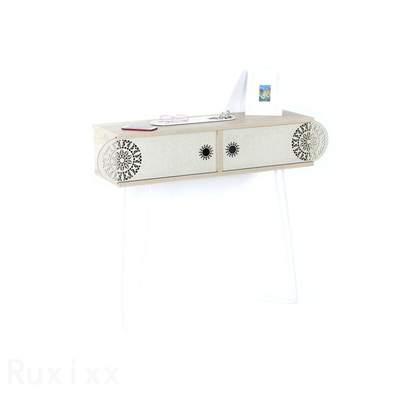 Lora Console Table, 2-Tier with Metal Legs