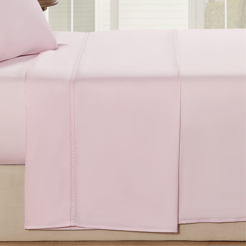 Yalda 100% Cotton Flat Sheet, Queen, Pink