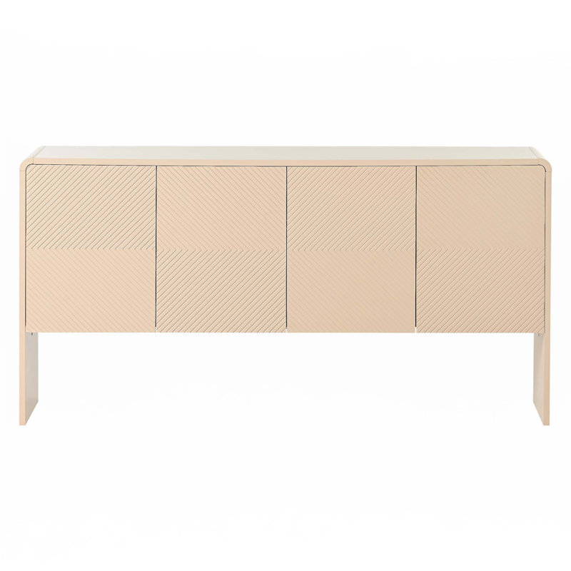 60"L Large Storage Space Sideboard, Apricot Cream