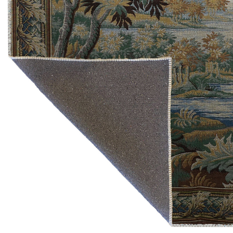 Tapis décoratif multicolore à motif de rivière et d'arbre, Tapis de couloir 2 pi 8 po x 9 pi 11 po