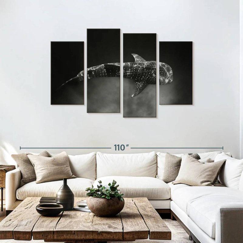 Brampt Monochrome Whale Shark, 48" H x 75" W